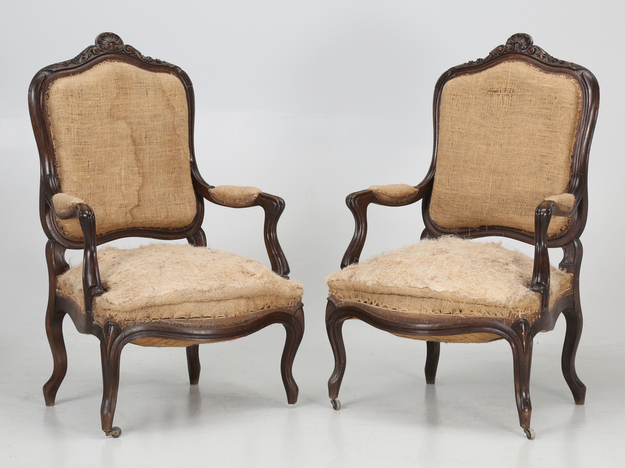 Antique French Walnut Hand Carved Armchair or Throne Chair Unrestored  Condition