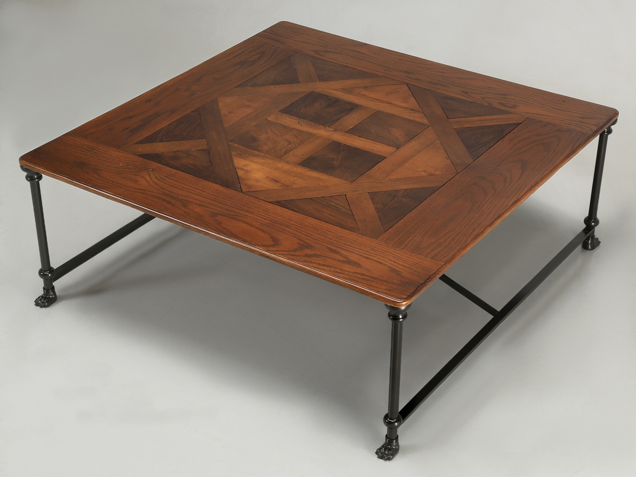 square parquet top coffee table