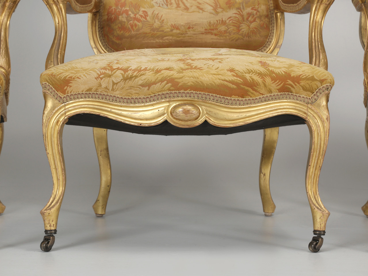 Pair of French Louis XV Style Side Chairs in Yellow Fabric (SN0512-08B) —  145 Antiques