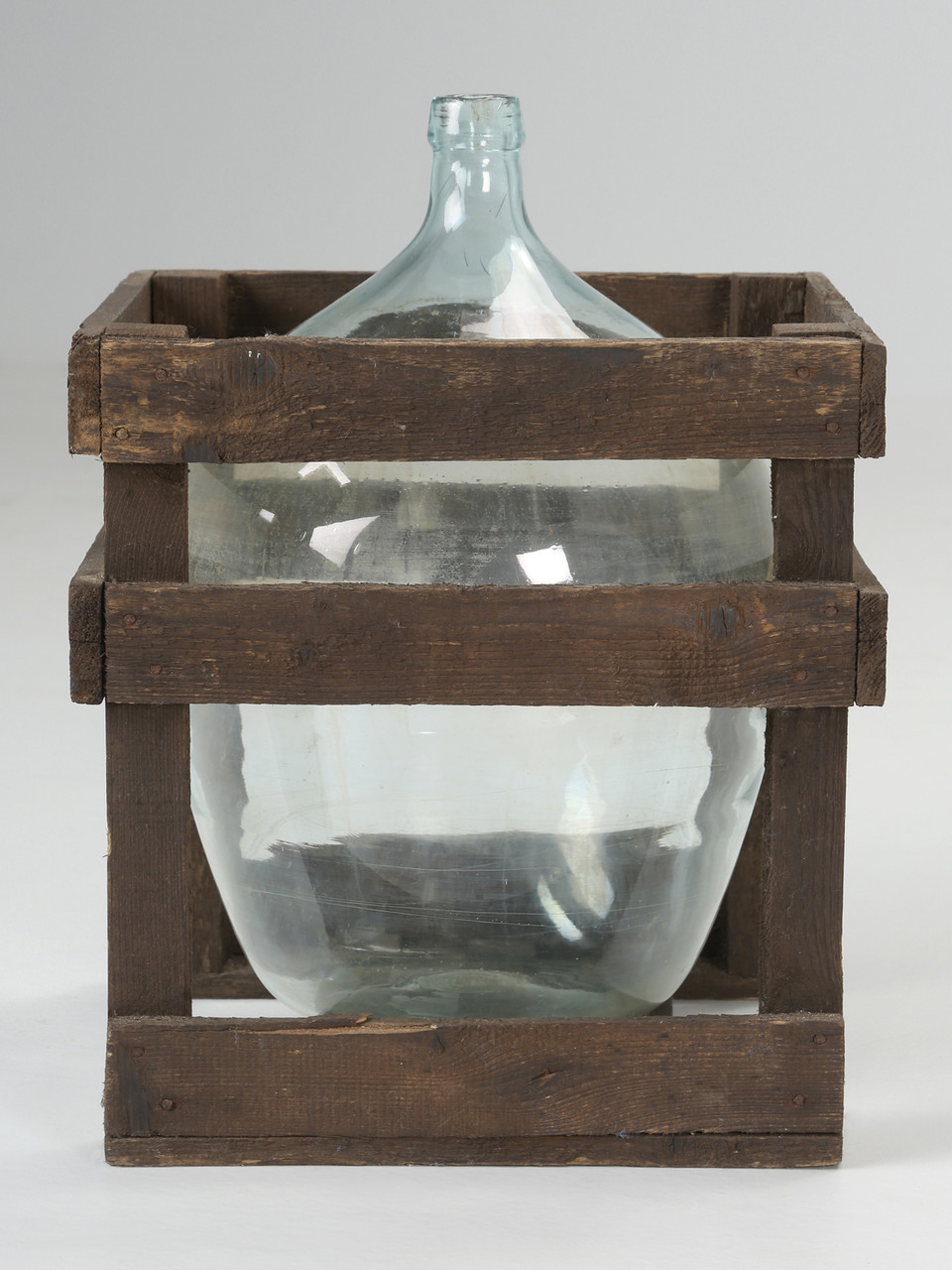 Demijohn or Carboy Glass Bottle in Original Crate