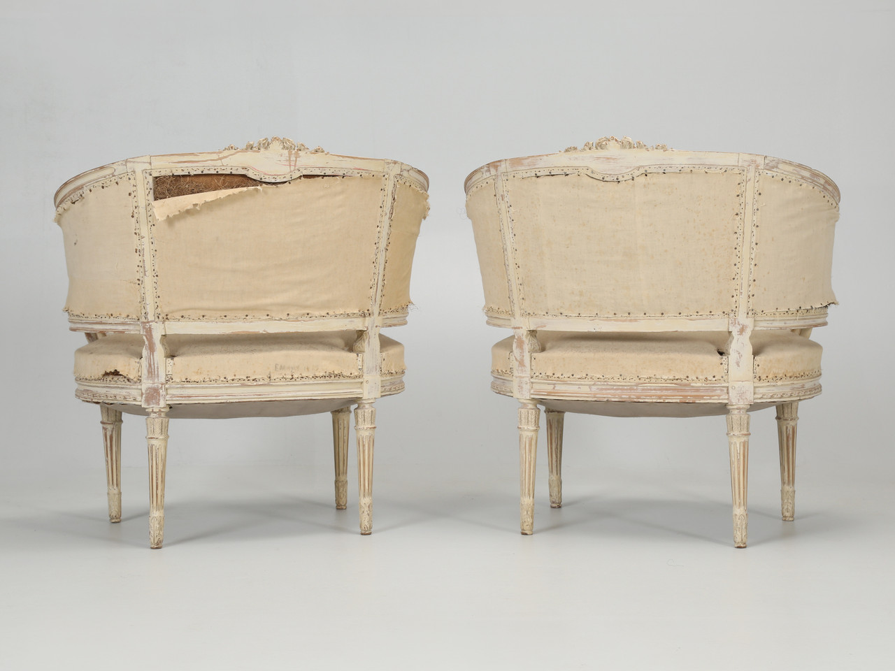 Antique Louis XVI styled painted bergère chair