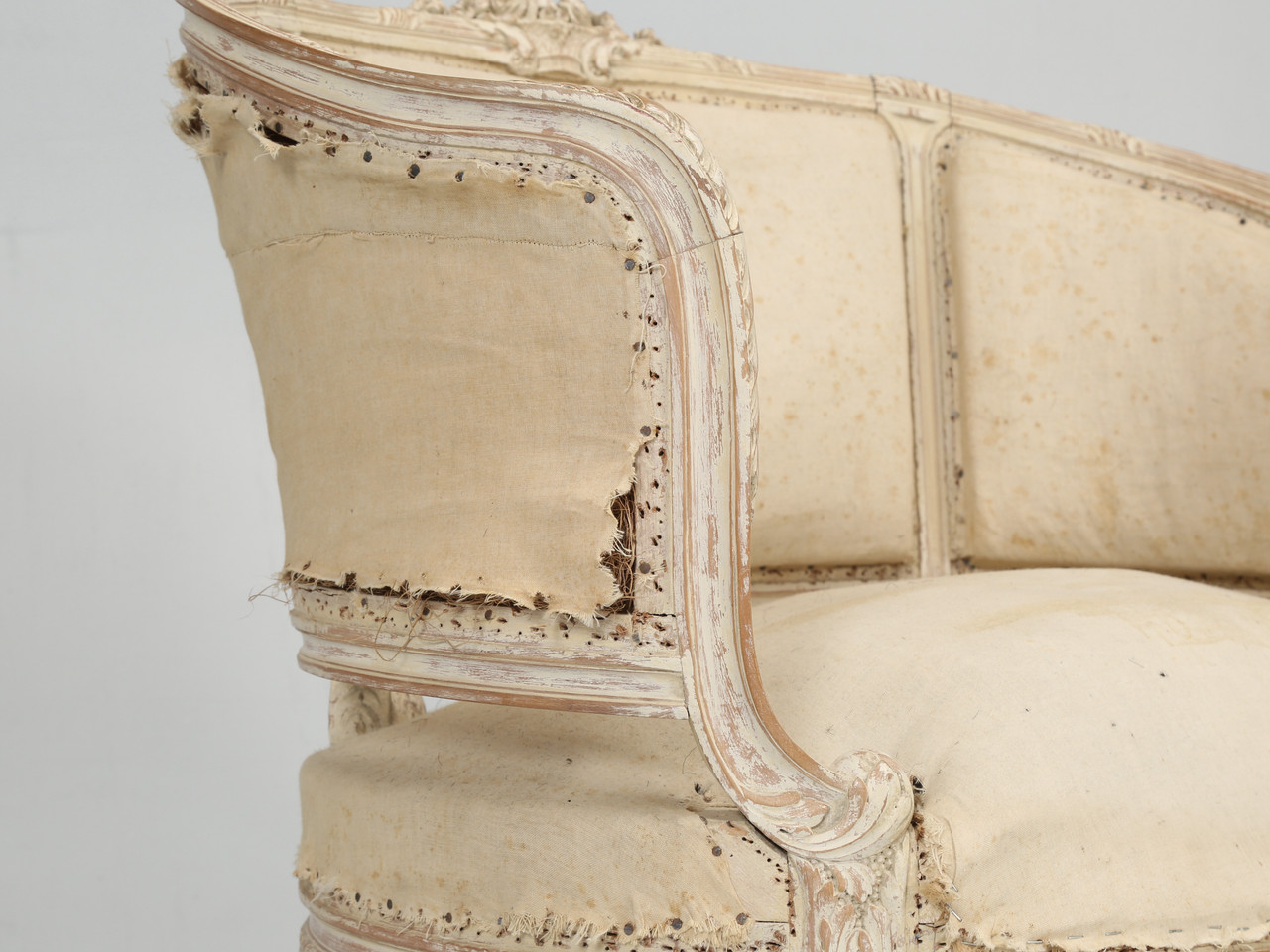 Antique Louis XVI Armchairs in Original Paint