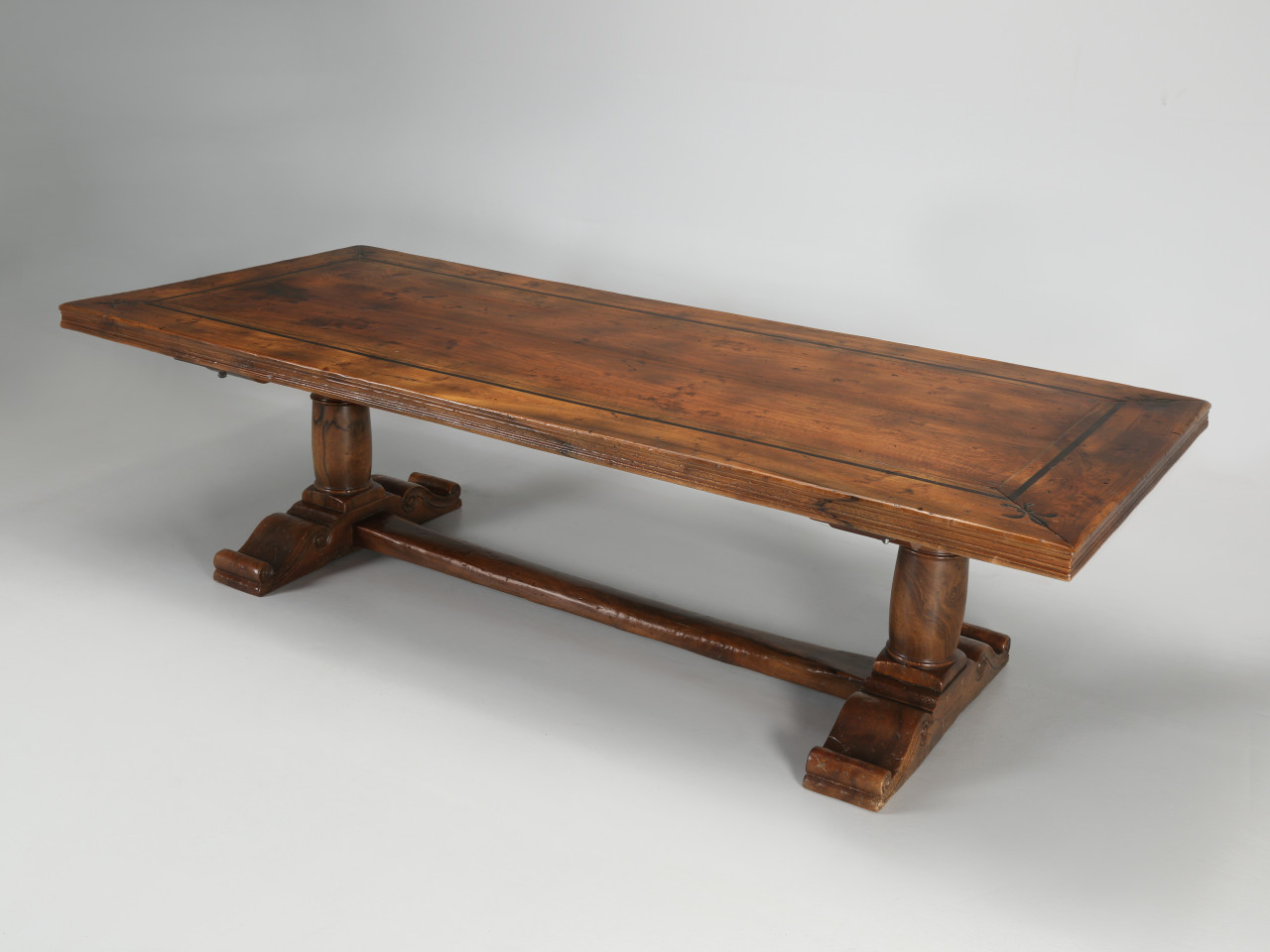 French Quinta Solid Walnut Trestle Style Dining Table