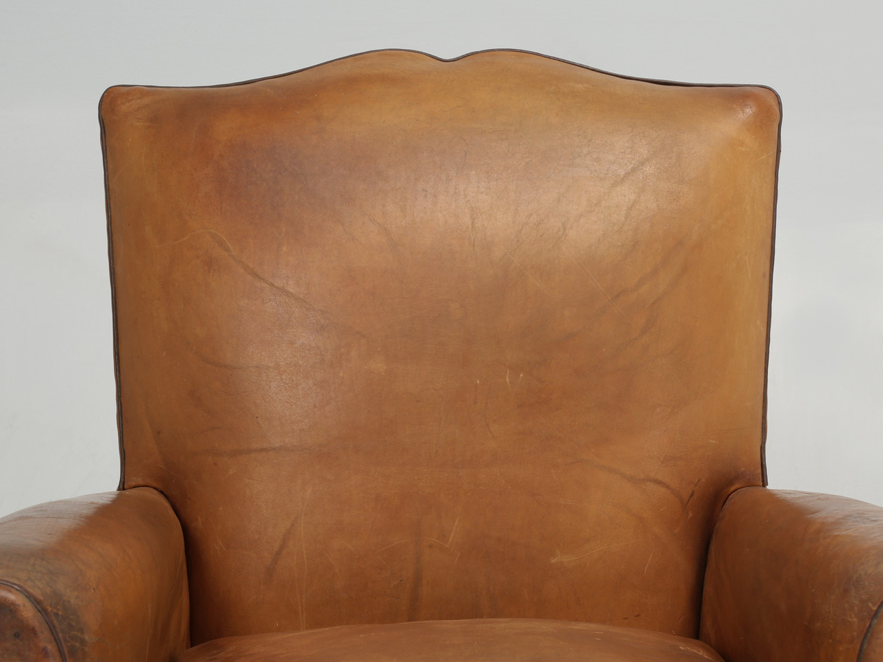 Vintage French Club Chair | All Original Leather, Restored