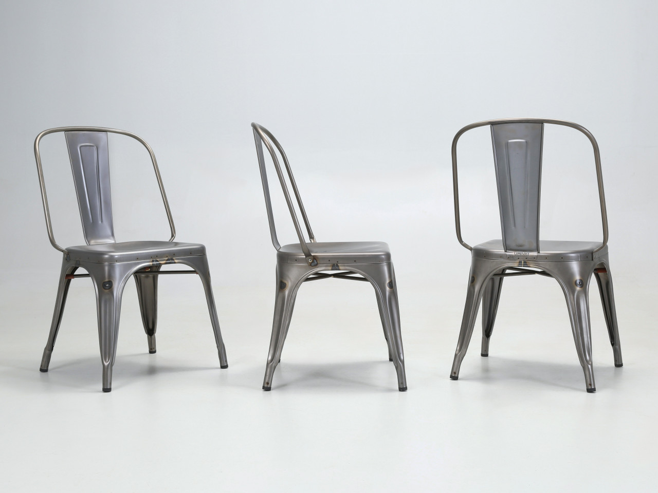Matte Tolix AC Style Chair - Set of 6 in Grey