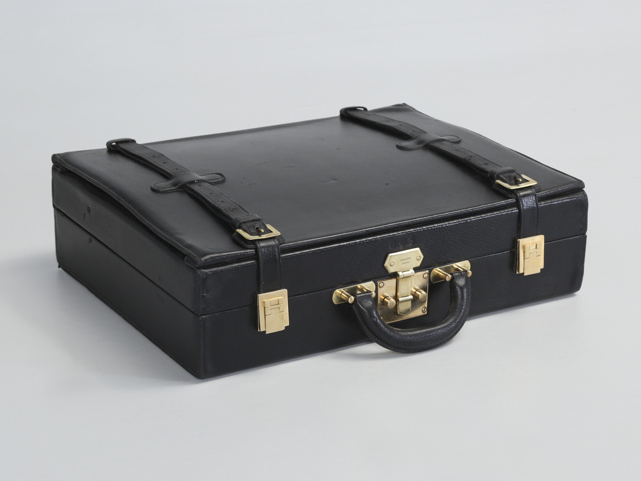 Pre-owned Hermes 2004 Sac À Dépêches Briefcase In Black