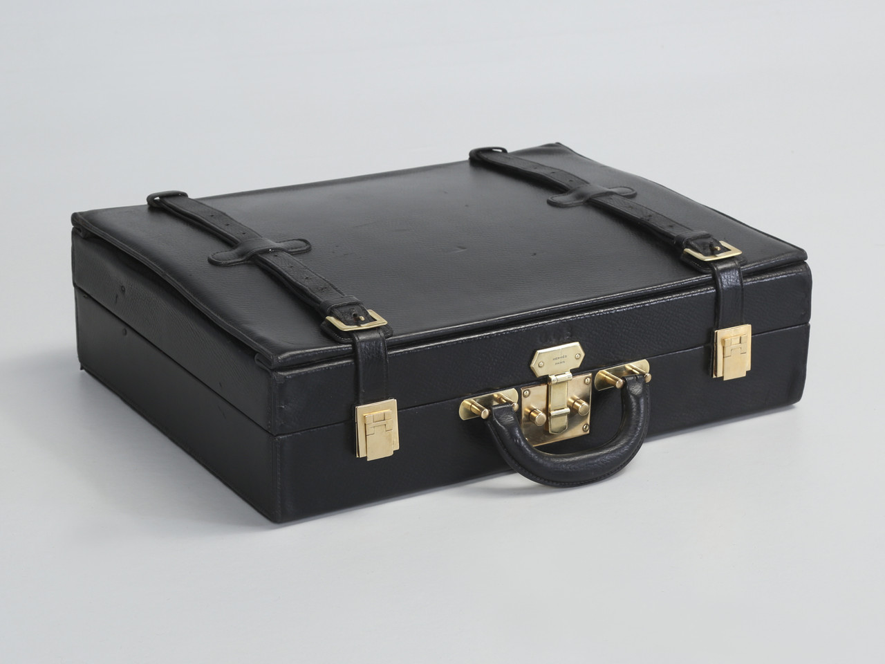 Hermès Hermes Kelly briefcase in black leather. ref.200375 - Joli