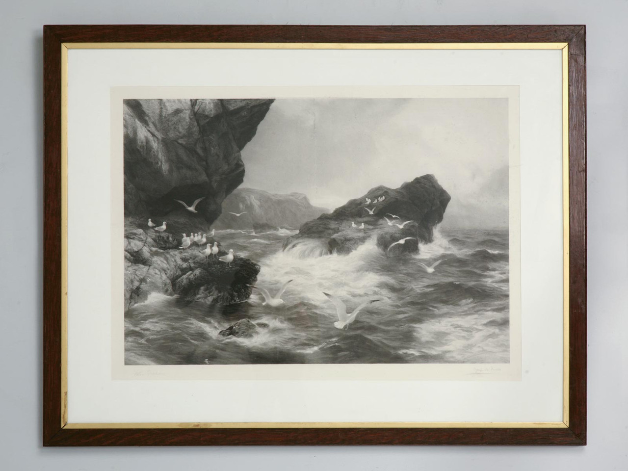 Signed Antique Engraving in Original Frame | Old Plank