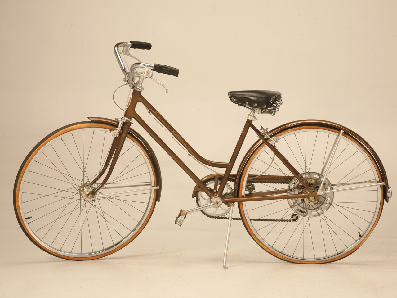 1971 Schwinn Sienna Brown Suburban Bicycle Old Plank