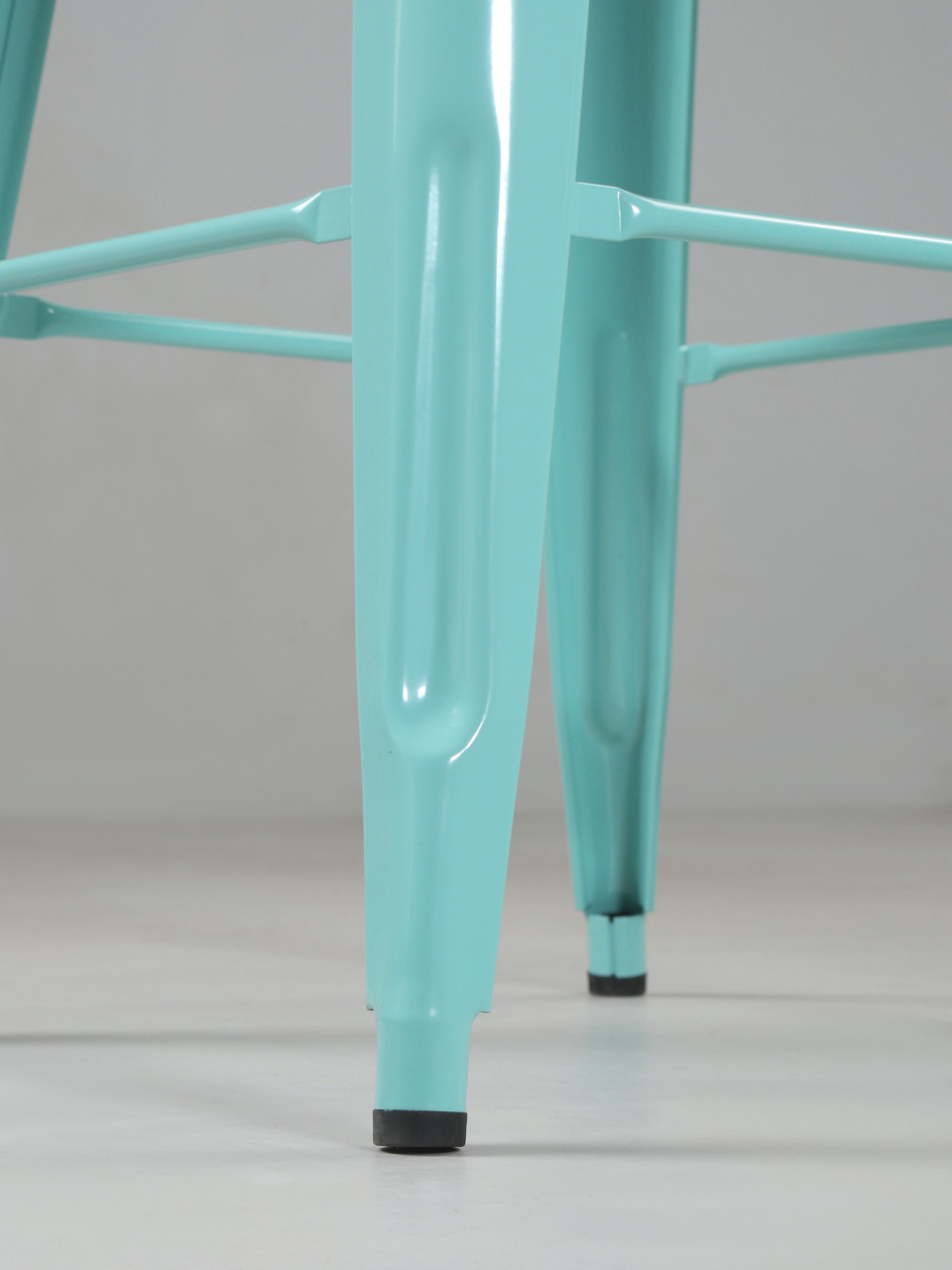 最終値下　TOLIX トリックス H STOOL H75 水色 ① Four Authentic French Tolix Cyan Blue Stacking Bar Stools
