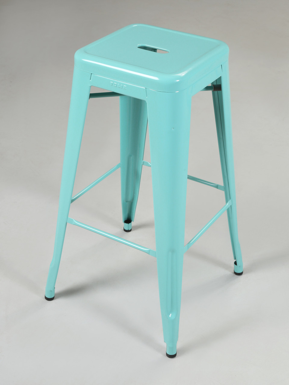 最終値下　TOLIX トリックス H STOOL H75 水色 ③ Four Authentic French Tolix Cyan Blue Stacking Bar Stools