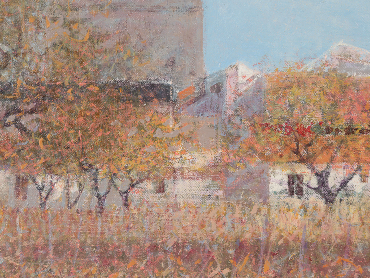 ANDRÉ BOURRIÉ 風景画 LES HERBES DU RIVAGE André Bourrié (1936