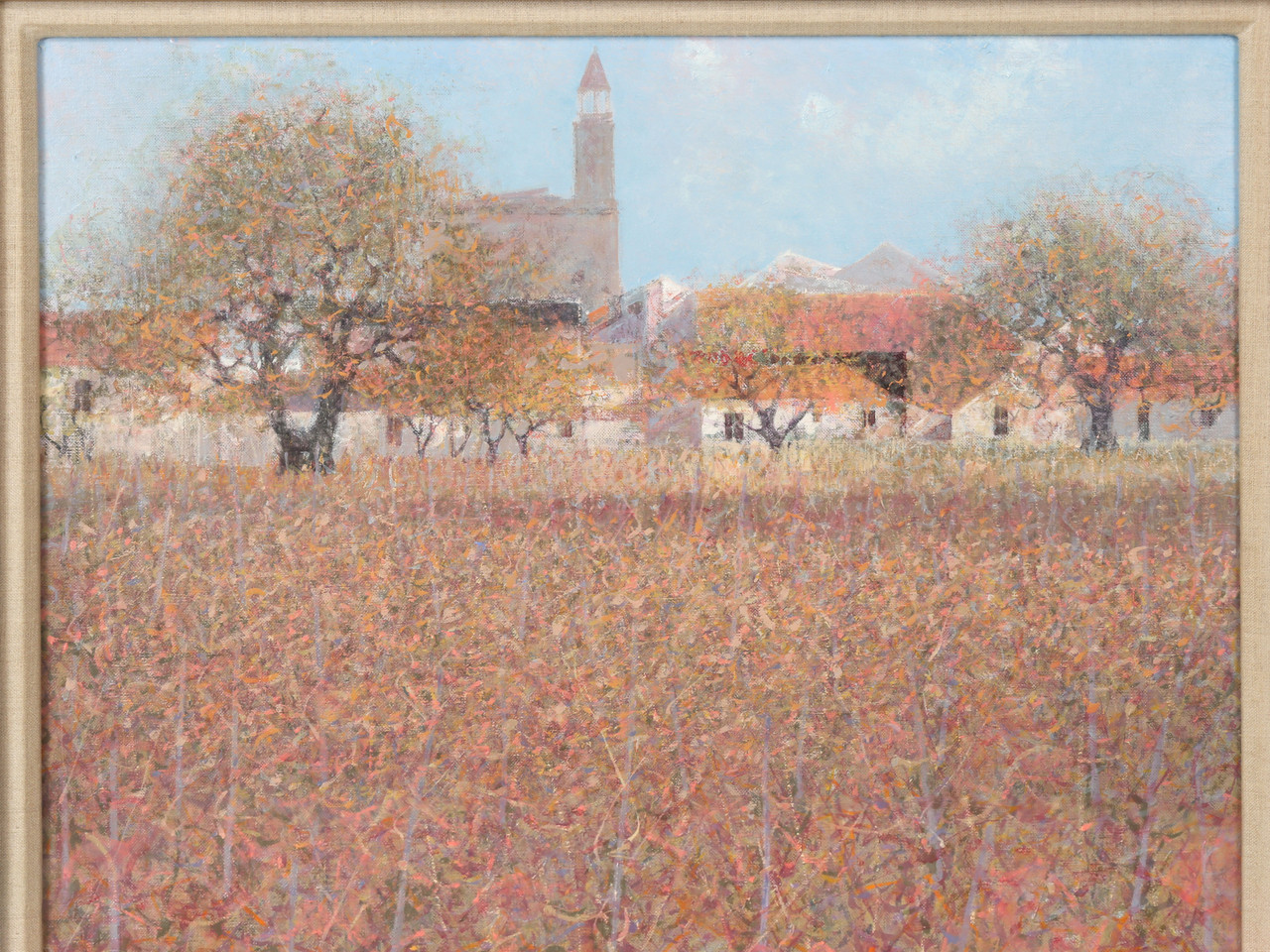 Signed André Bourrié Oil Painting of Aigues-Mortes France