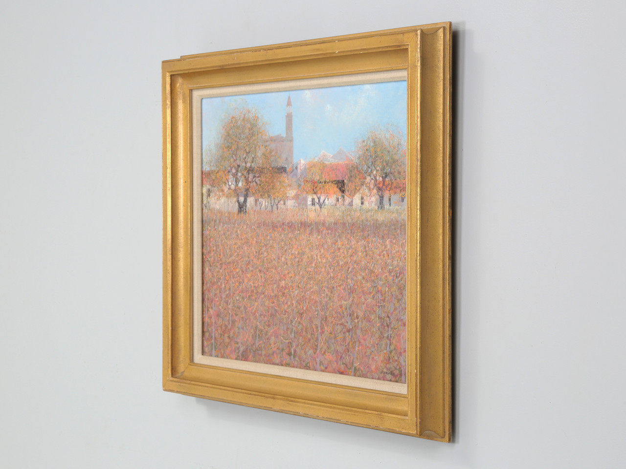 Signed André Bourrié Oil Painting of Aigues-Mortes France