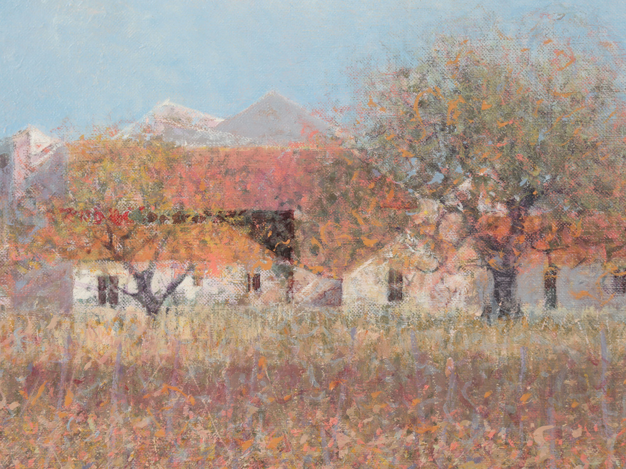 Signed André Bourrié Oil Painting of Aigues-Mortes France