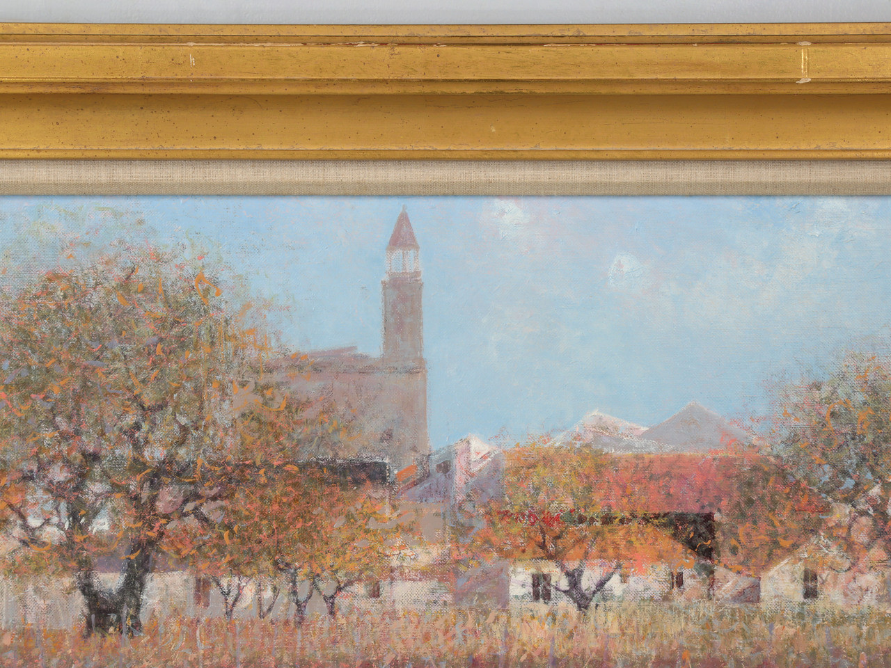 Signed André Bourrié Oil Painting of Aigues-Mortes France