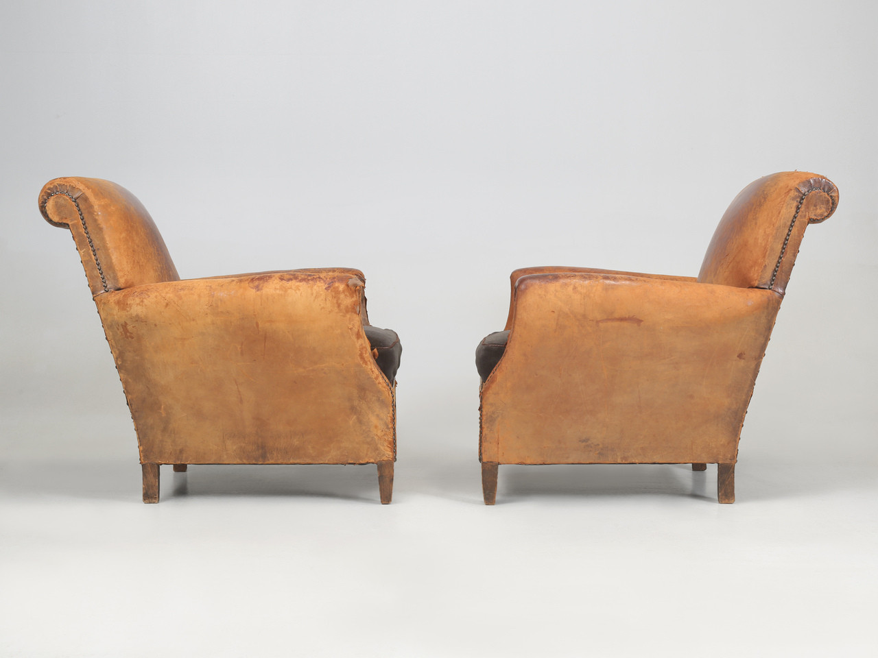 All Original Leather Club Chairs from France