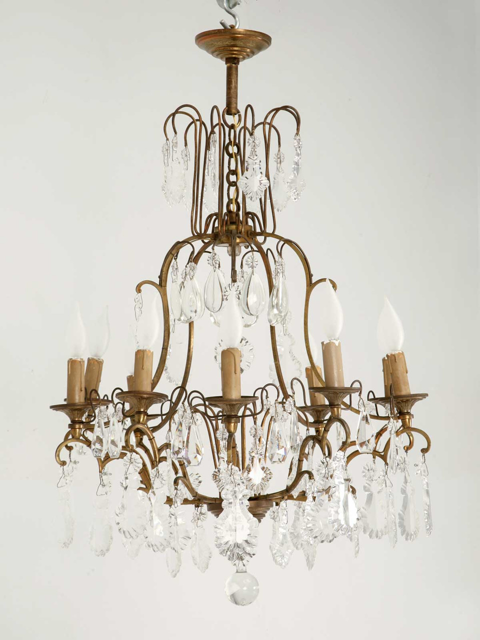 Vintage French Hand Cut Crystal Chandelier