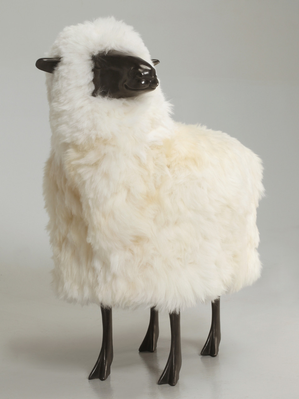 Lifesize Bronze Sheep, Head Canted Left | Old Plank