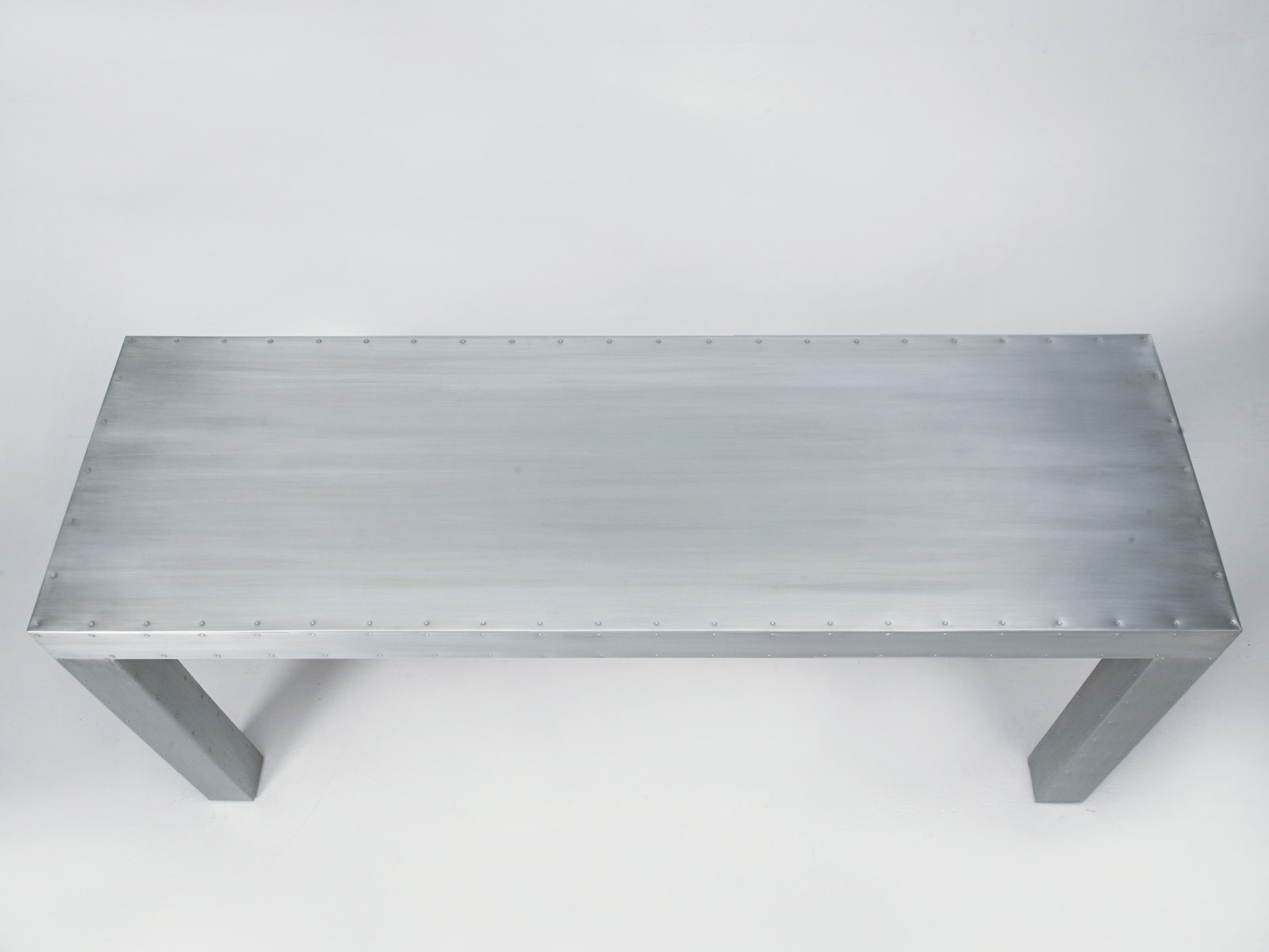 Custom Made Zinc Console Table Old Plank