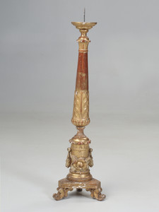 Antique Italian Gilded Altar Candlestick Completely Original and Unrestored c1780-1820 Antique Italian Gilded Altar Candlestick Completely Original and Unrestored c1780-1820
