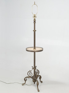 Vintage French Brass and Onyx Floor Lamp Front Vintage French Brass and Onyx Floor Lamp Front