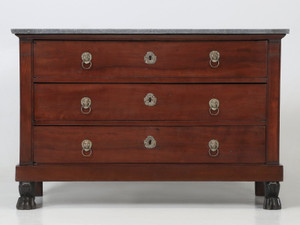 French Empire Commode with Lion Paw Feet Front French Empire Commode with Lion Paw Feet Front