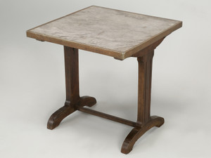 Antique French Bistro Table with Original Marble Top, Brass Trim and a Great Patina Antique French Bistro Table with Original Marble Top, Brass Trim and a Great Patina