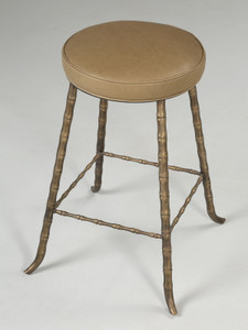French Inspired Solid Bronze Faux Bamboo Stool Slightly Tilted French Inspired Solid Bronze Faux Bamboo Stool Slightly Tilted