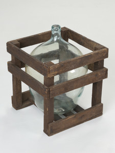 Demijohn or Carboy Glass Bottle in Original Crate in crate