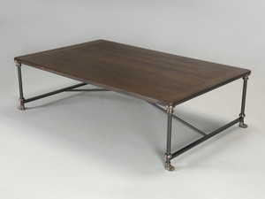 Custom Industrial Style Oak Coffee Table main view