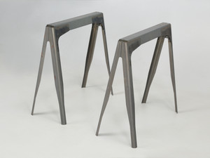 Genuine French Made Tolix Steel Trestle Table Legs, Table Top Not Included, New full view Genuine French Made Tolix Steel Trestle Table Legs, Table Top Not Included, New full view
