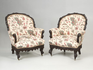 Pair of Black Forest Bergère Chairs c1800's Switzerland Set Full View Pair of Black Forest Bergère Chairs c1800's Switzerland Set Full View