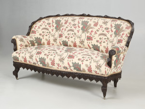 Antique Black Forest Sofa from French Chateau in the South of France, Restored Full View Antique Black Forest Sofa from French Chateau in the South of France, Restored Full View