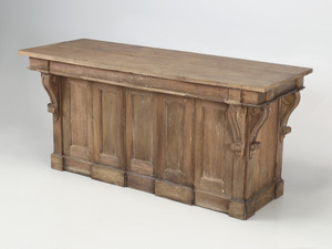 Antique French Store Counter Repurposed into a Kitchen Island From The Provence | Full View Antique French Store Counter Repurposed into a Kitchen Island From The Provence | Full View