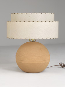Mid-Century Modern Sphere Shaped Cardboard Table Lamp