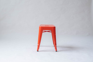 Original Tolix Tangerine Orange Stool - Set of 4 Original Tolix Tangerine Orange Stool - Set of 4