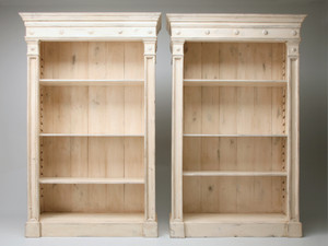 Pair of Directoire Style Bookcases Built to Order in Any Dimension or Finish Pair of Directoire Style Bookcases Built to Order in Any Dimension or Finish
