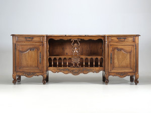 Antique French Walnut Buffet with Unusual Open Center For Display Great Patina