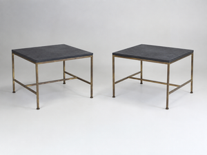 Pair MCM Brass Coffee Tables