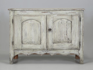 Antique French 2-Door Painted Rustic Buffet circa 1700's with Paint Restoration Antique French 2-Door Painted Rustic Buffet circa 1700's with Paint Restoration