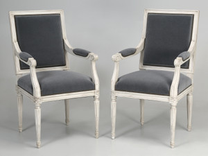 French Hand-Made Louis XVI Style Armchairs Dining Room Choice of Finish Side Chair Available