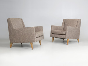 Mid-Century Modern Dunbar Pair of Bergère Chairs Extremely Comfortable c1960's Mid-Century Modern Dunbar Pair of Bergère Chairs Extremely Comfortable c1960's