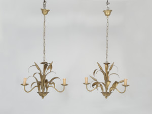 Pair of Matching Vintage Italian Mid-Century Coco Chanel Style Chandeliers C 1960s Pair of Matching Vintage Italian Mid-Century Coco Chanel Style Chandeliers C 1960s