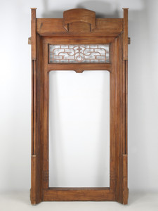Antique Door Frame Hand-Crafted from Teakwood Possibly Pakistan or India Antique Door Frame Hand-Crafted from Teakwood Possibly Pakistan or India