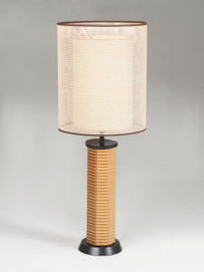 Mid-Century Modern Table Lamp Dual-Shade Inner and Outer with a Hexagon Body Design c1960's Mid-Century Modern Table Lamp Dual-Shade Inner and Outer with a Hexagon Body Design c1960's