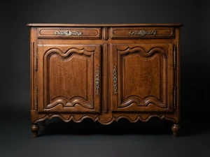 Antique English Louis XV 2-Door Walnut Buffet