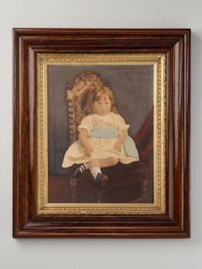 Original Antique Victorian Painting  in Antique Victorian Rosewood Frame