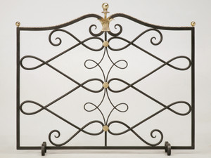 Steel & Brass Fireplace Screen (G. Poillerat) Back Steel & Brass Fireplace Screen (G. Poillerat) Back