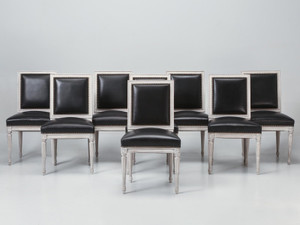 Set of 8 Painted French Louis XVI Side Chairs Full Set Set of 8 Painted French Louis XVI Side Chairs Full Set